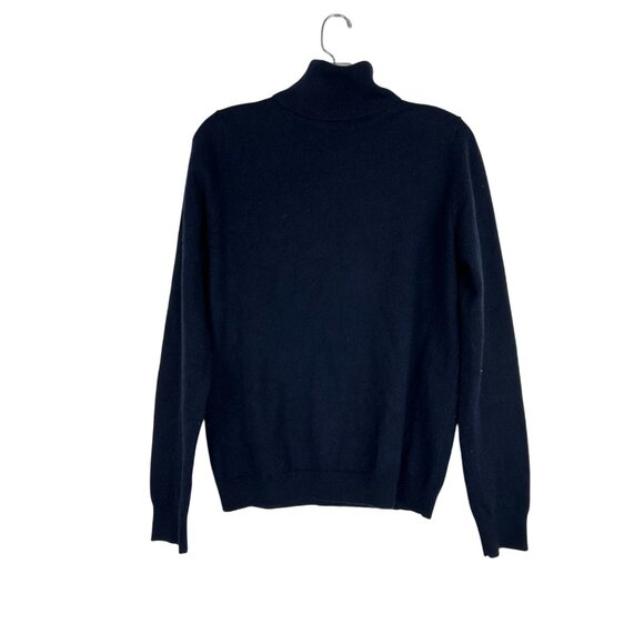 Uniqlo Sweater Women's Medium Pullover 100% Cashmere Turtleneck Navy Blue - Picture 7 of 9